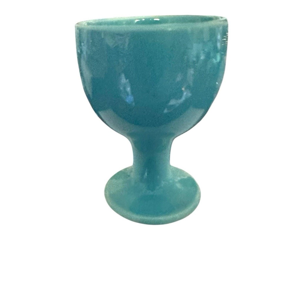 Harlequin Homer Laughlin Vintage Single Turquoise Blue Egg Cup 1936-1959 RARE